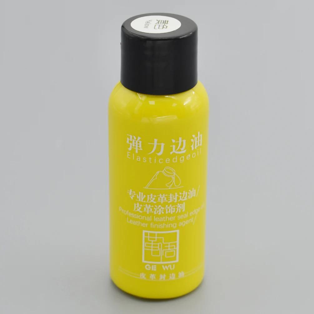 Yellow 30ML 20 Colors DIY Leather Edge Paint Oil Dye Highlights Professional Paint Leather Craft Liquid Art Supplies - Цвет: Yellow