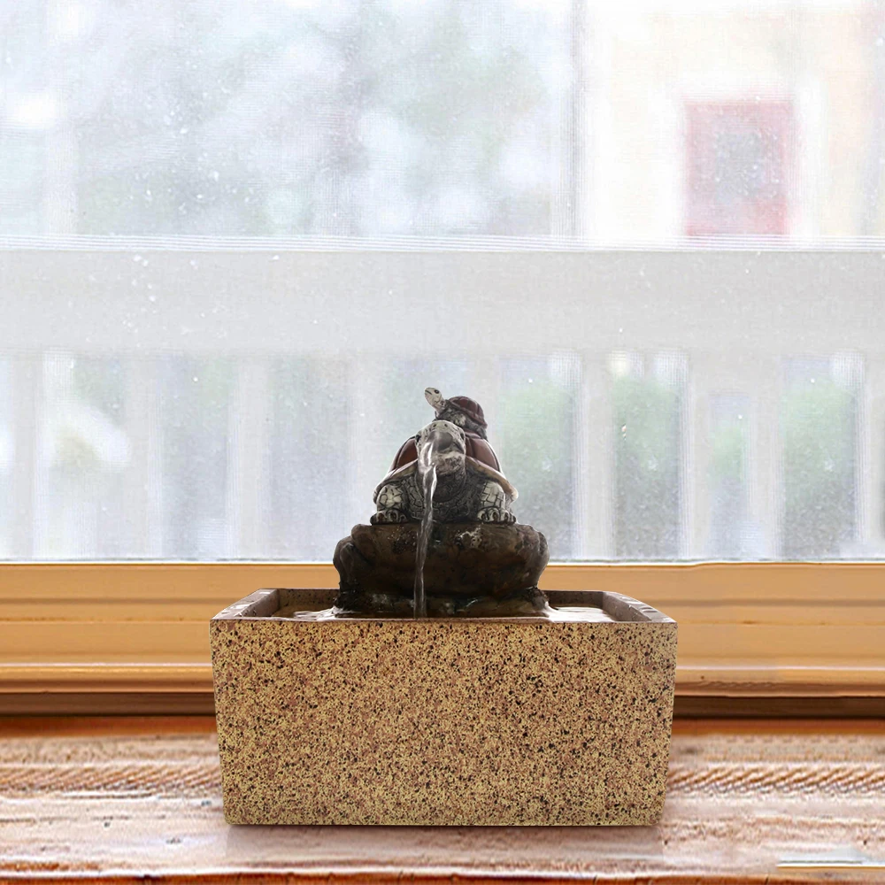 Статуэтка из смолы для морских черепах статуя с фонтаном струящейся воды