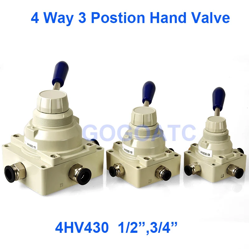 GOGO 4 way 3 позиционный пневматический ручной рычаг клапана 4HV430 15/20 порт 1/2 &quot3/4&quot