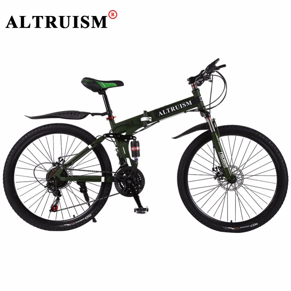 Altruism X9 Bicycle Mountain Bike Steel Bisiklet 24 Speed 26 Inch Velo Bicicleta Floding bicycle Double Disco Brake | Спорт и