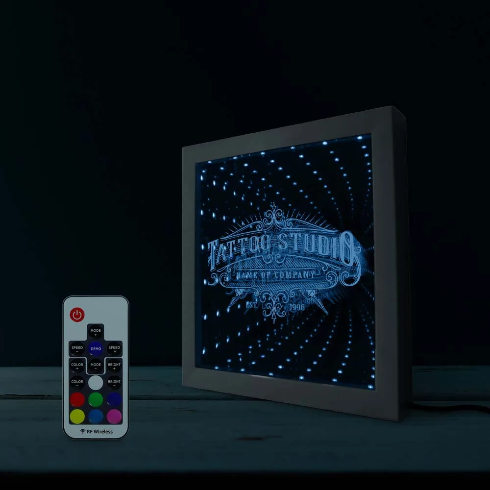 Индивидуальное тату студия логотип бесконечность зеркало рамка на заказ магазин