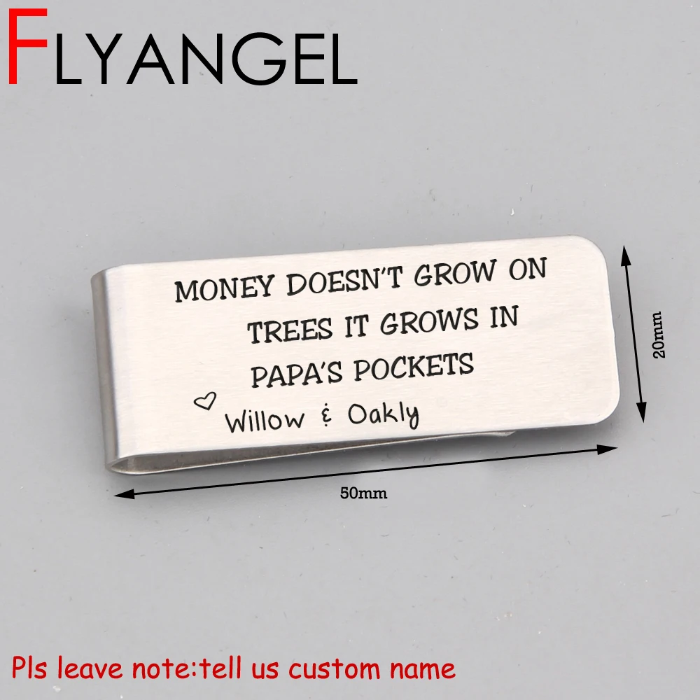 FLYANGEL Custom Name зажим для денег Новая мода мужские ювелирные изделия Высокое качество Выгравированные деньги в карманах для папы подарки