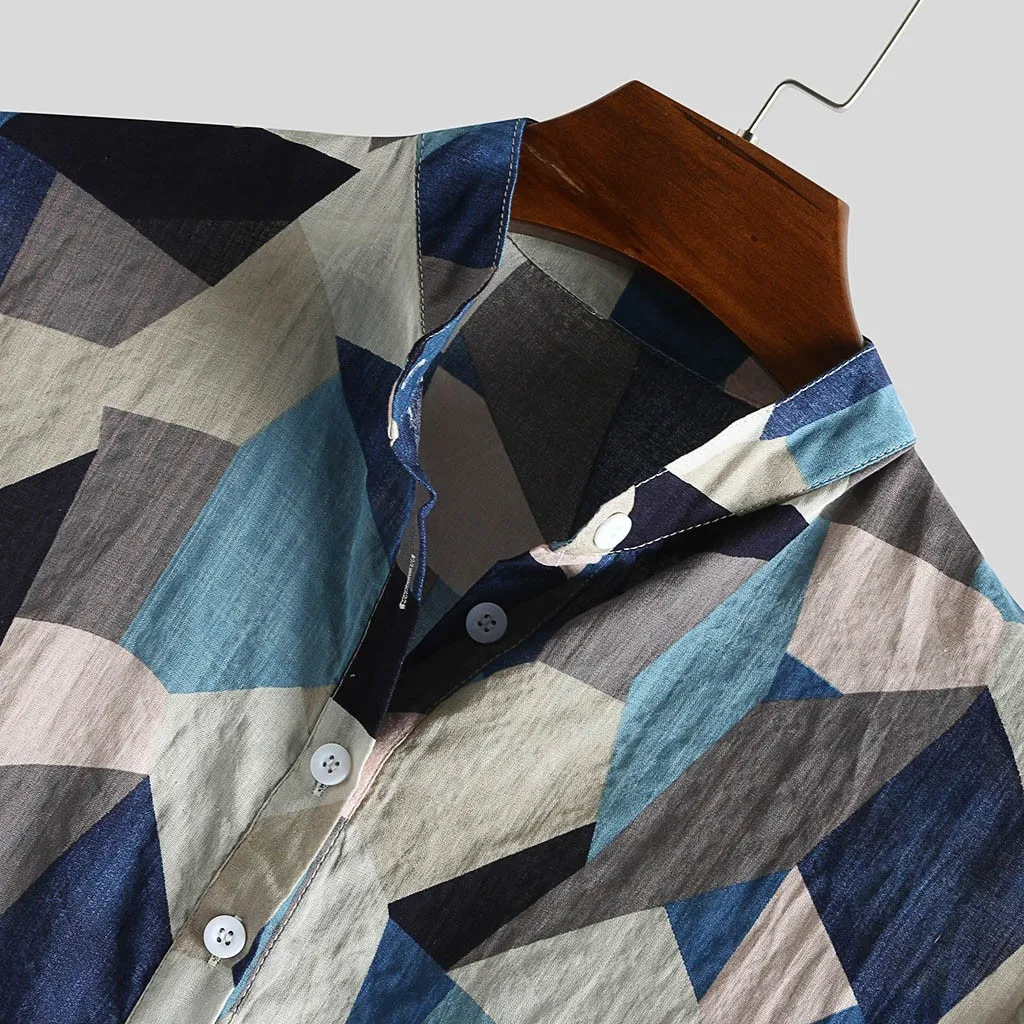 Мужская рубашка Camisa летняя с коротким рукавом мужская повседневная Свободная
