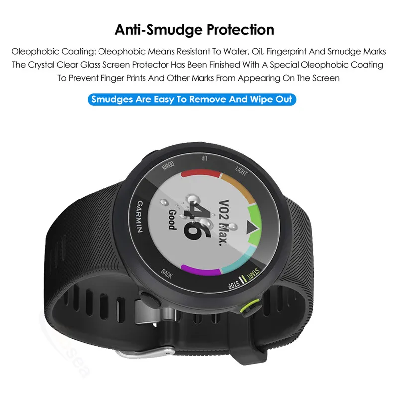 Qosea 10 шт Защитная пленка из закаленного стекла для Garmin Forerunner 45/45S 945 245 Music|Защитные