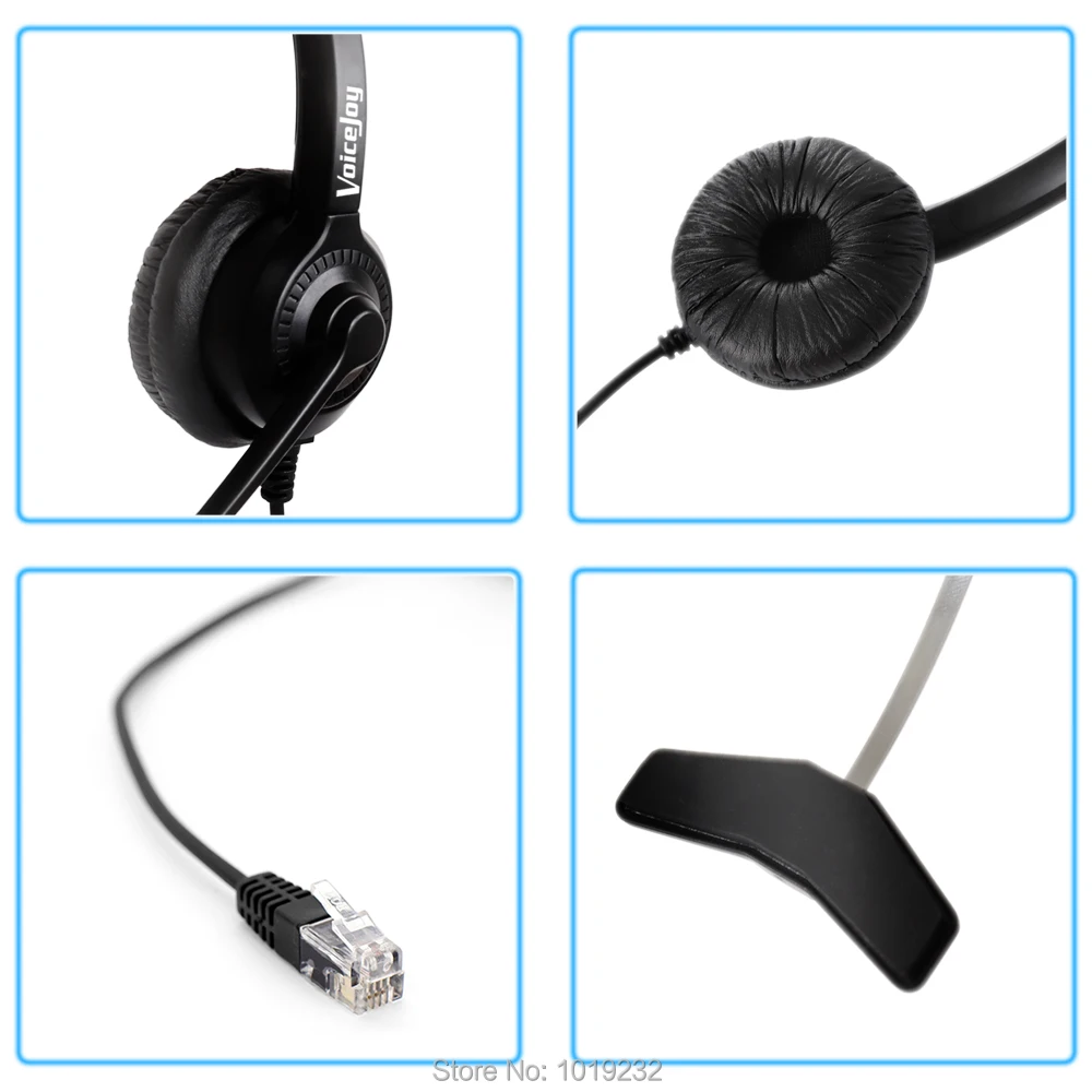 VoiceJoy гарнитура RJ9/RJ10 с микрофоном для телефона AVAYA 1603 1608 1616 9608 9610 9620 9640 Yealink T21 T22 T26 T28