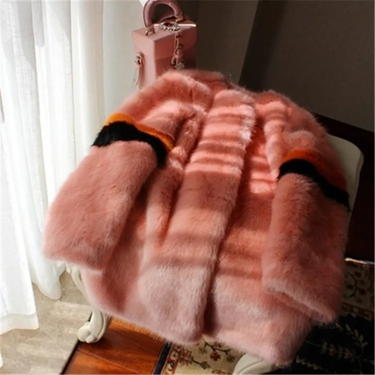 New Style High-end Fashion Women Faux Fur Coat 17S25