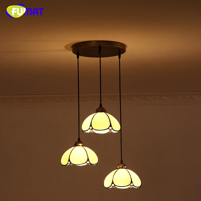 FUMAT маленькая винтажная лампа из стекла Тиффани креативные витражные