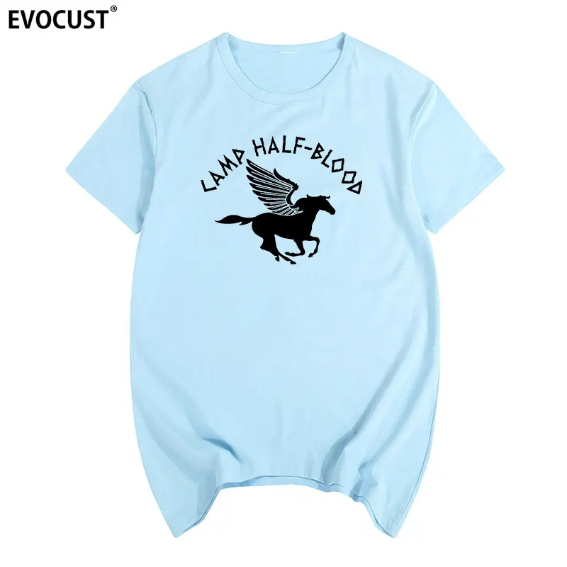 Camp half blood Percy Jackson, забавная летняя футболка с длинным островом, Хлопковая мужская футболка, новинка, wo, Мужская футболка, модная, Повседневная - Цвет: Sky Blue