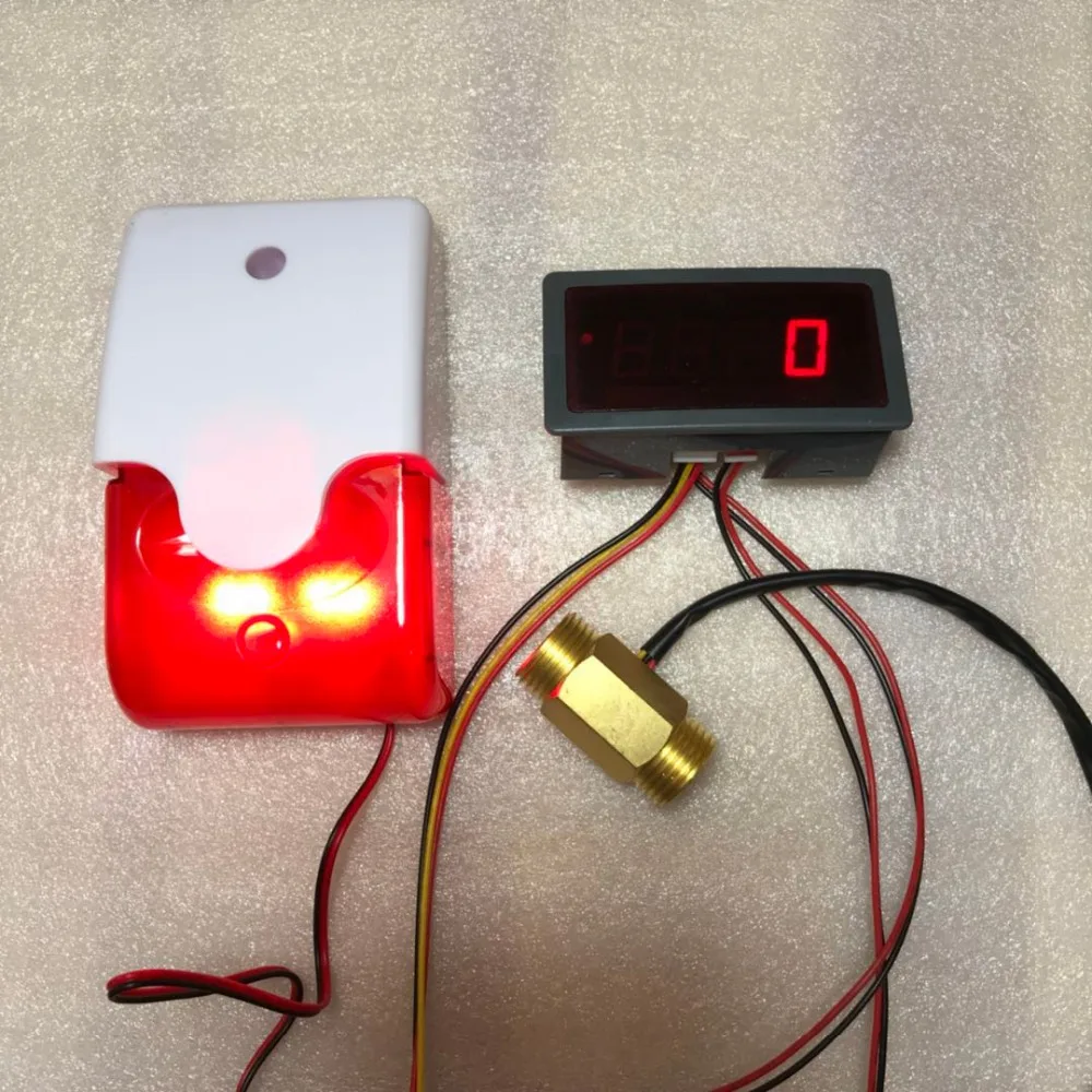 US308MT Electronic Flow Meter Alarmer USC-HS21TI 30L/min brass hall effect water flow sensor iSentrol Electronics | Инструменты
