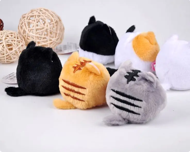 6 шт./лот Новинка KAWAII 8 см кошки мягкие плюшевые игрушки котенок брелок небольшой