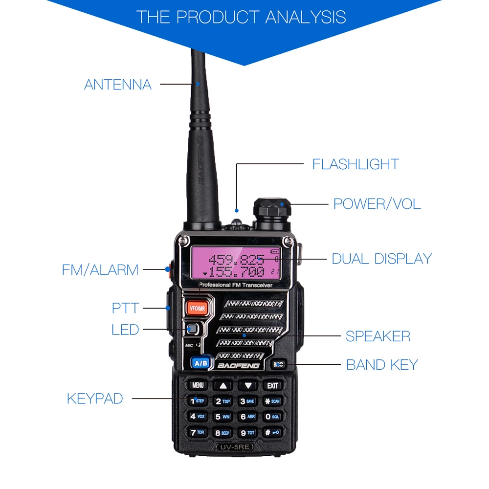 baofeng UV 5RE UV5RE для cb комплект рация 2 шт 10 км автомобильная портативная рации ham