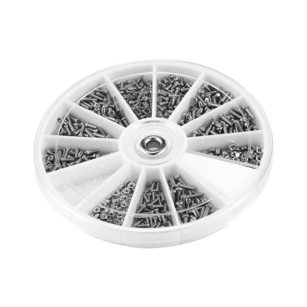 Новый Серебряный нержавеющая сталь 12 видов ассортимент шурупы гайки со шляпками