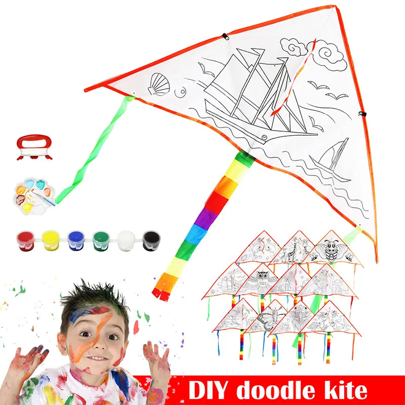 2019 diy легкий детский воздушный змей с граффити 1 комплект забавные крутые игрушки
