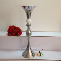 height 87cm 34 silver table flower vase golden table centerpiece table decor wedding decoration 10pcslot wedding lead roads
