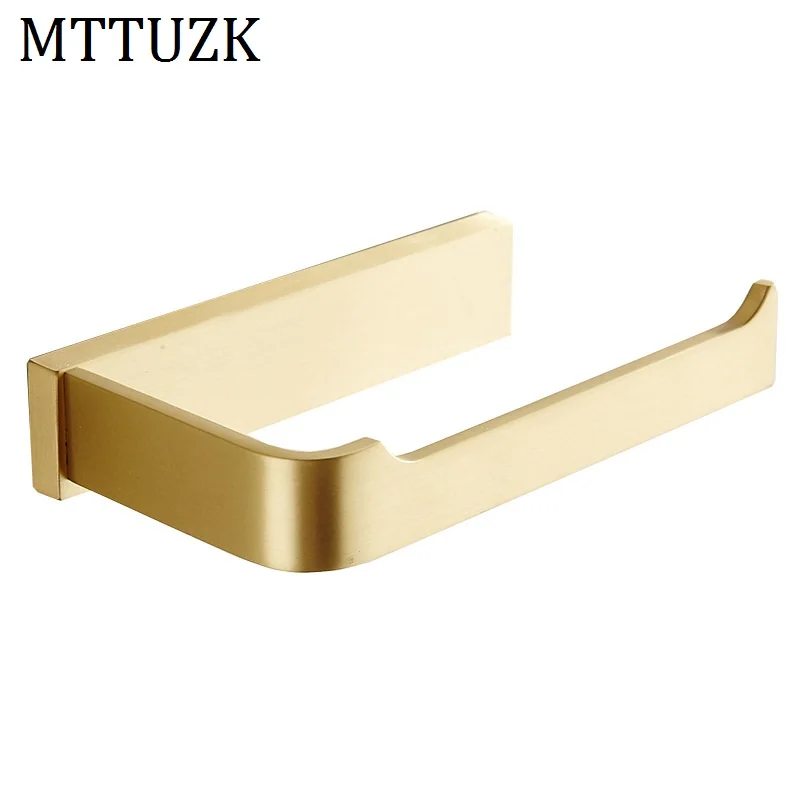 MTTUZK Твердый латунный матовый золотой держатель для бумаги настенный туалетной