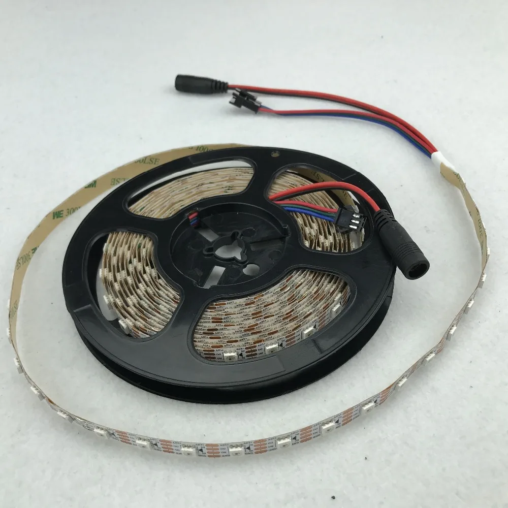 WS2815 DC12V адресуемых полный цвет RGB 5050 светодио дный полосы; 60 светодио дный s/m; 5 м; не-водонепроницаемый; IP33 белый PCB