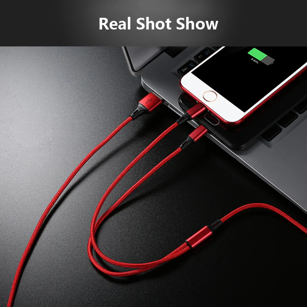 3 в 1 Usb кабель для зарядки Micro USB C Тип освещение несколько смарт конвертер зарядный