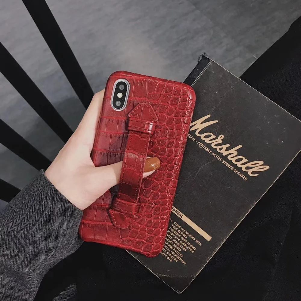 Роскошный брендовый чехол из крокодиловой кожи для iPhone 6 S 7 8 Plus чехол-подставка X XR
