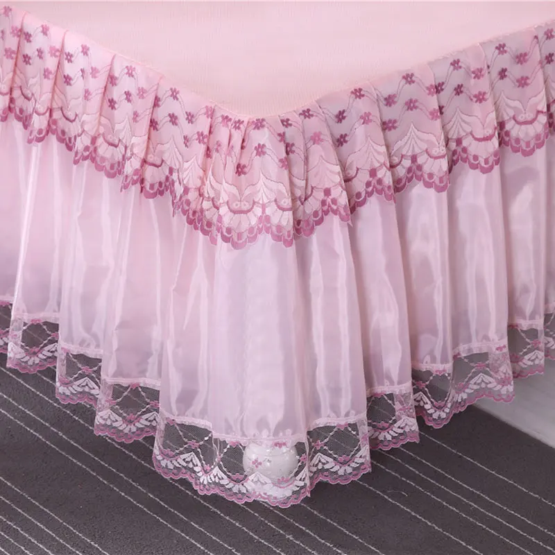 Кружева покрывало кровать юбка 1/3 шт постельное белье с оборками простыня хлопок