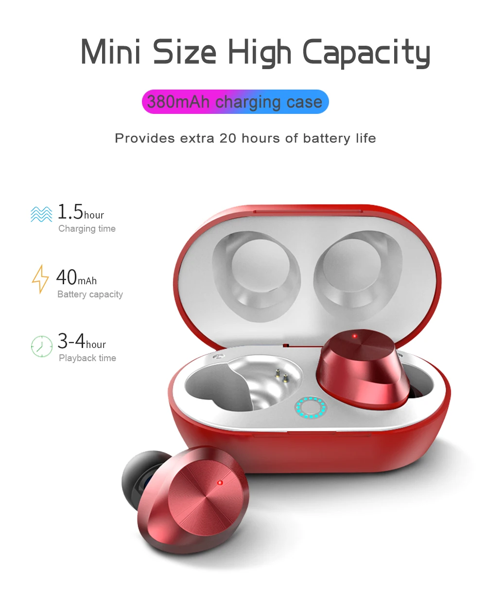 Мини Bluetooth V5.0 Наушники Беспроводные спортивные наушники стерео бас гарнитура с двойной микрофон для телефонов