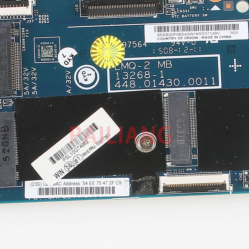 Материнская плата PAILIANG для ноутбука Lenovo Thinkpad X1 Carbon 5 поколения системная ПК I7 5600U 8G