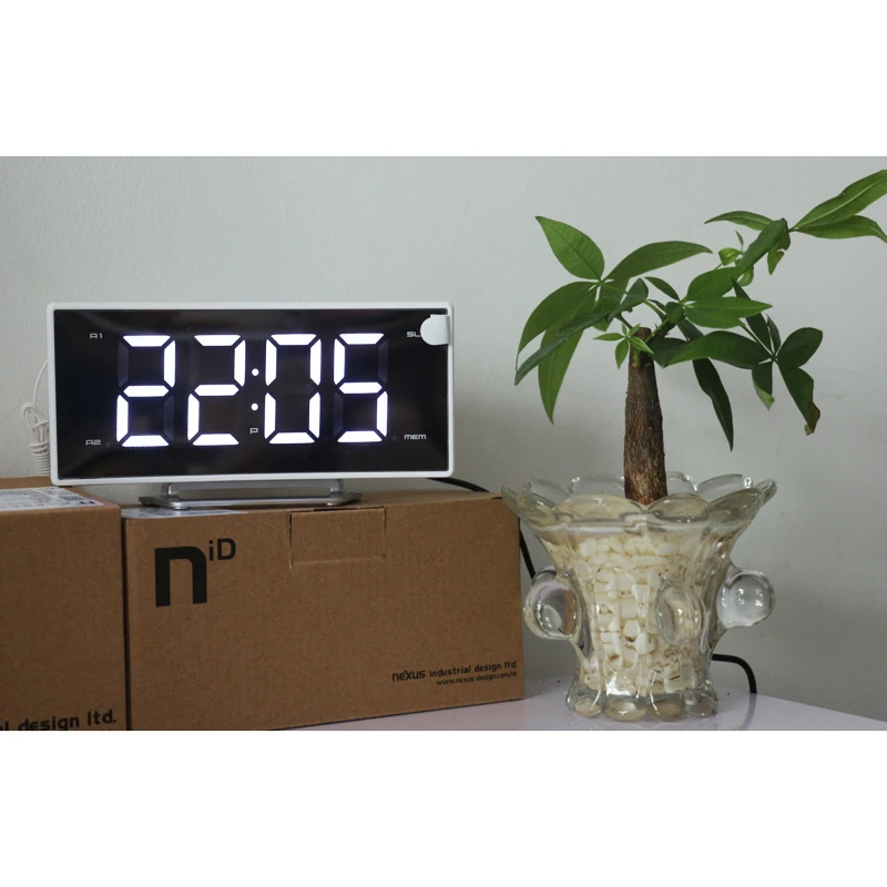 Современные цифровые светодиодные часы FM радио проекция будильника настольные