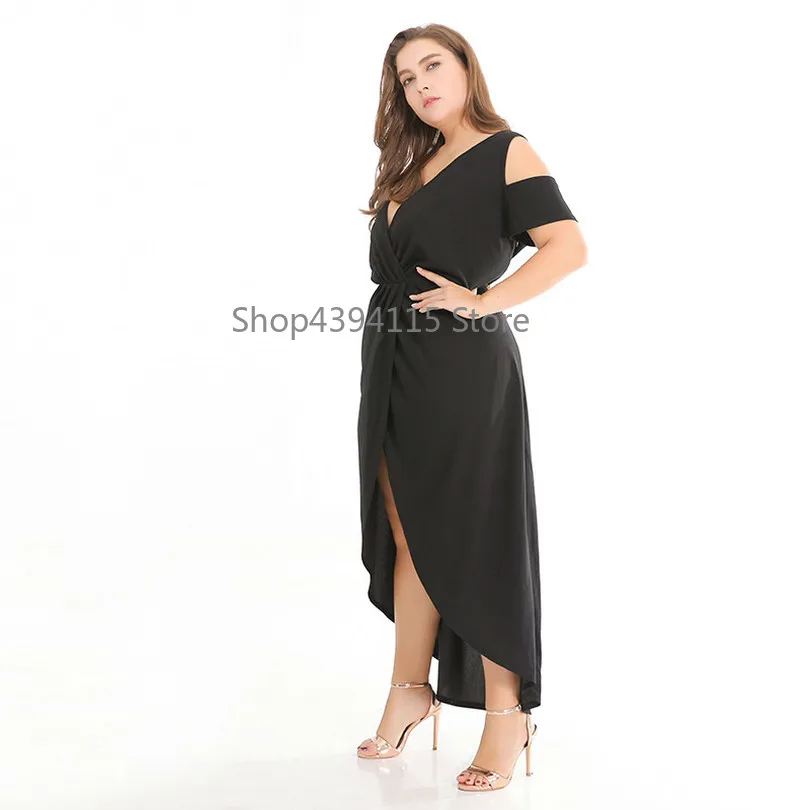 Prered женское платье размера плюс сексуальное Клубное с разрезом запахом летнее