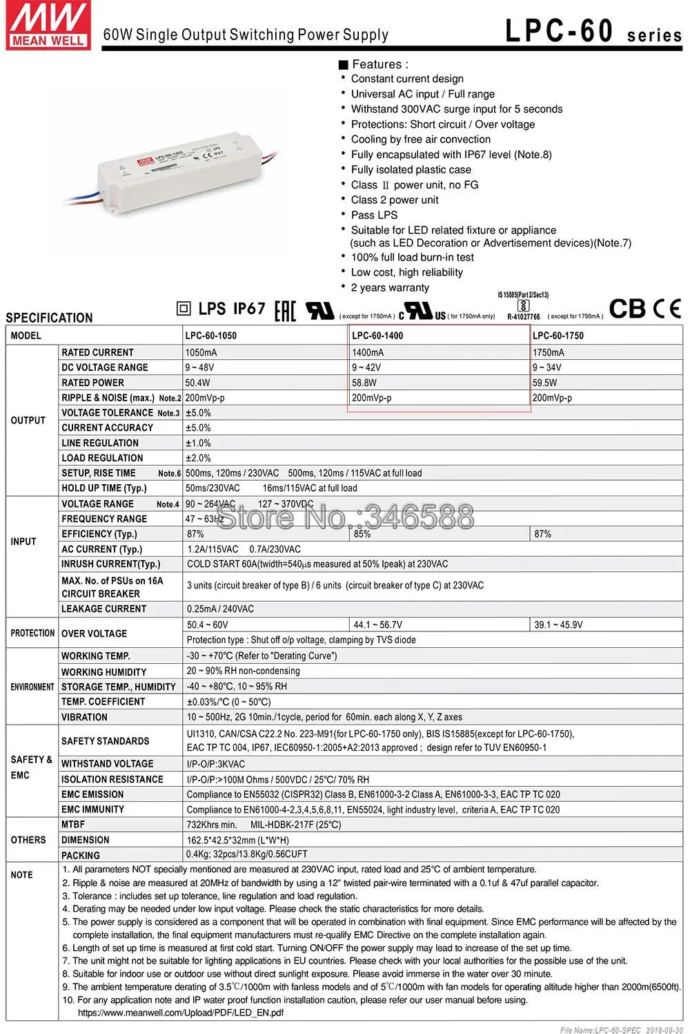 CREE CXA3050 COB светодиодный светильник DIY модуль светодиодный массив светодиодный светильник с 50-60 Вт MEANWELL LPC-60-1400 драйвер и 66 мм стеклянный объектив и радиатор