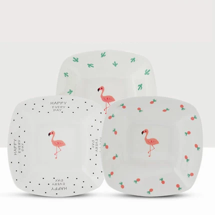 Фламинго японский фарфоровые тарелки посуды костяного фарфора посуда для