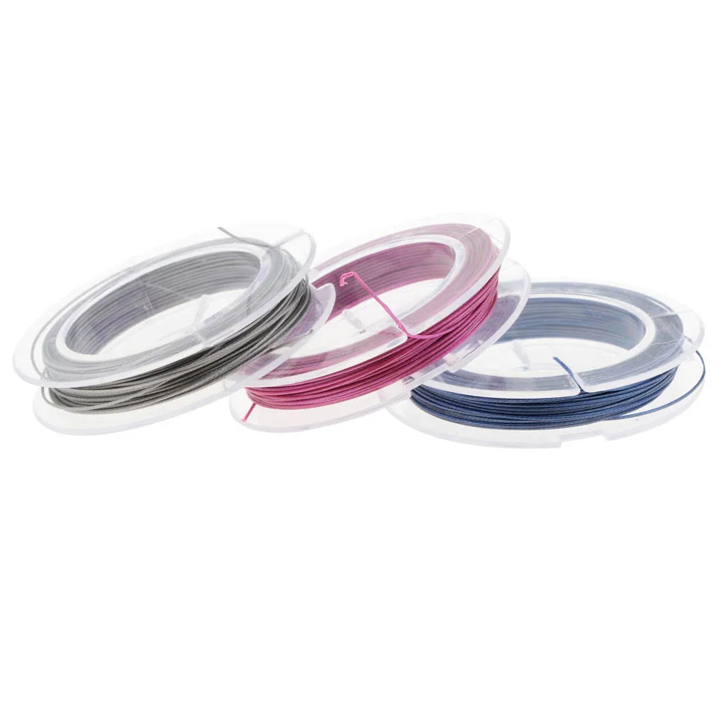 

10 Roll 0.45 mm Assorted Color Steel Beading Wire Necklace Bracelet Crafting