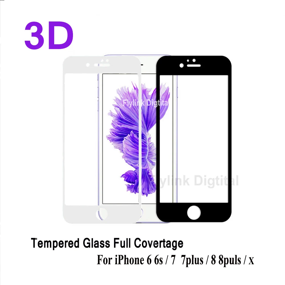 Полное покрытие закаленное стекло 3D для Iphone 6 7 мягкая защита экрана с изогнутыми