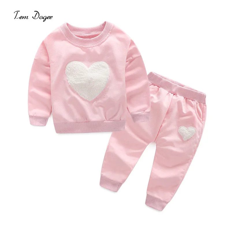 Новинка 2017 года сезон весна осень Детские комплекты одежды для девочек одежда в