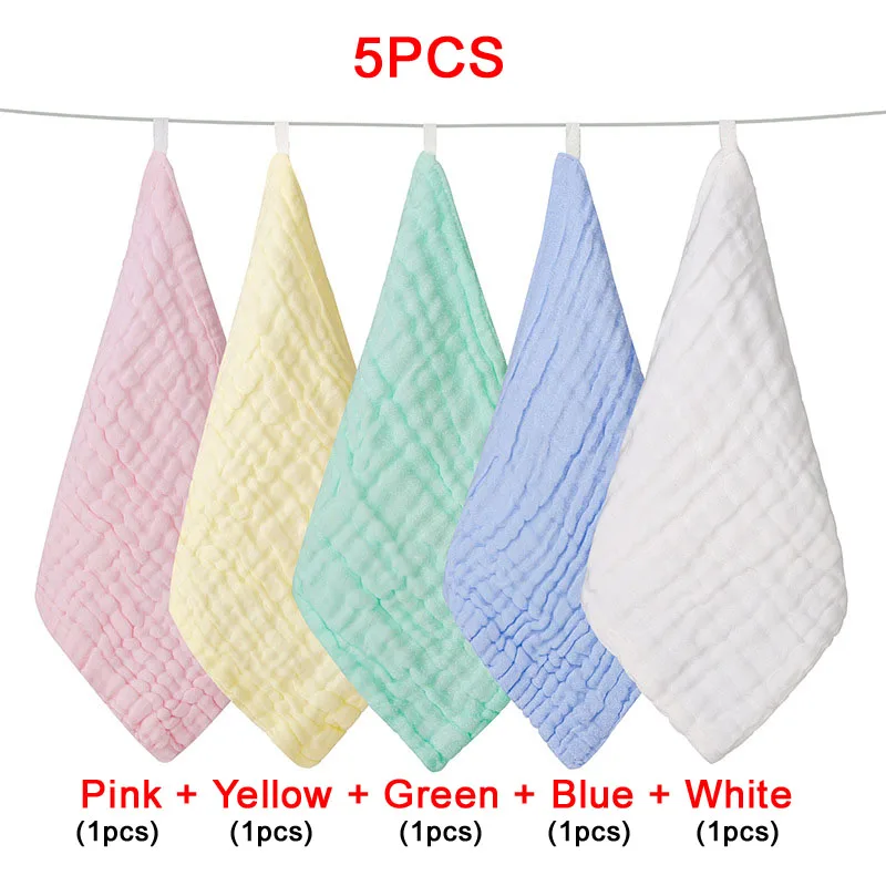 5 colors 30*30 см с пышной 6-слойной юбкой хлопок Детский носовой Платок Квадратный муслиновое полотенце из хлопка для малышей Уход за кожей лица Полотенца тканевая салфетка для очистки стекла новорожденных Полотенца - Цвет: 5 colors