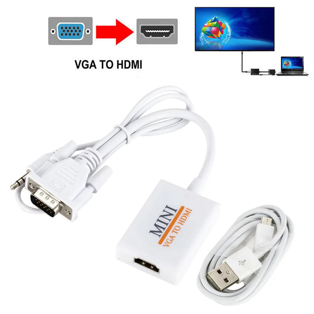 VGA вход HDMI выход 1080P HD + Аудио ТВ AV HDTV видео кабель конвертер адаптер 7 4 |