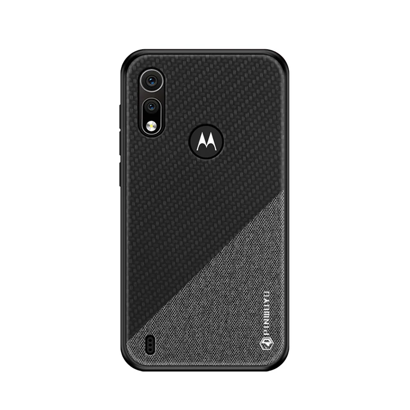 Black Для Motorola One/One Vision чехол для Moto P50/P30 P40 Play power PC ткань+ Силиконовый противоударный задний Чехол защитный чехол - Цвет: Black