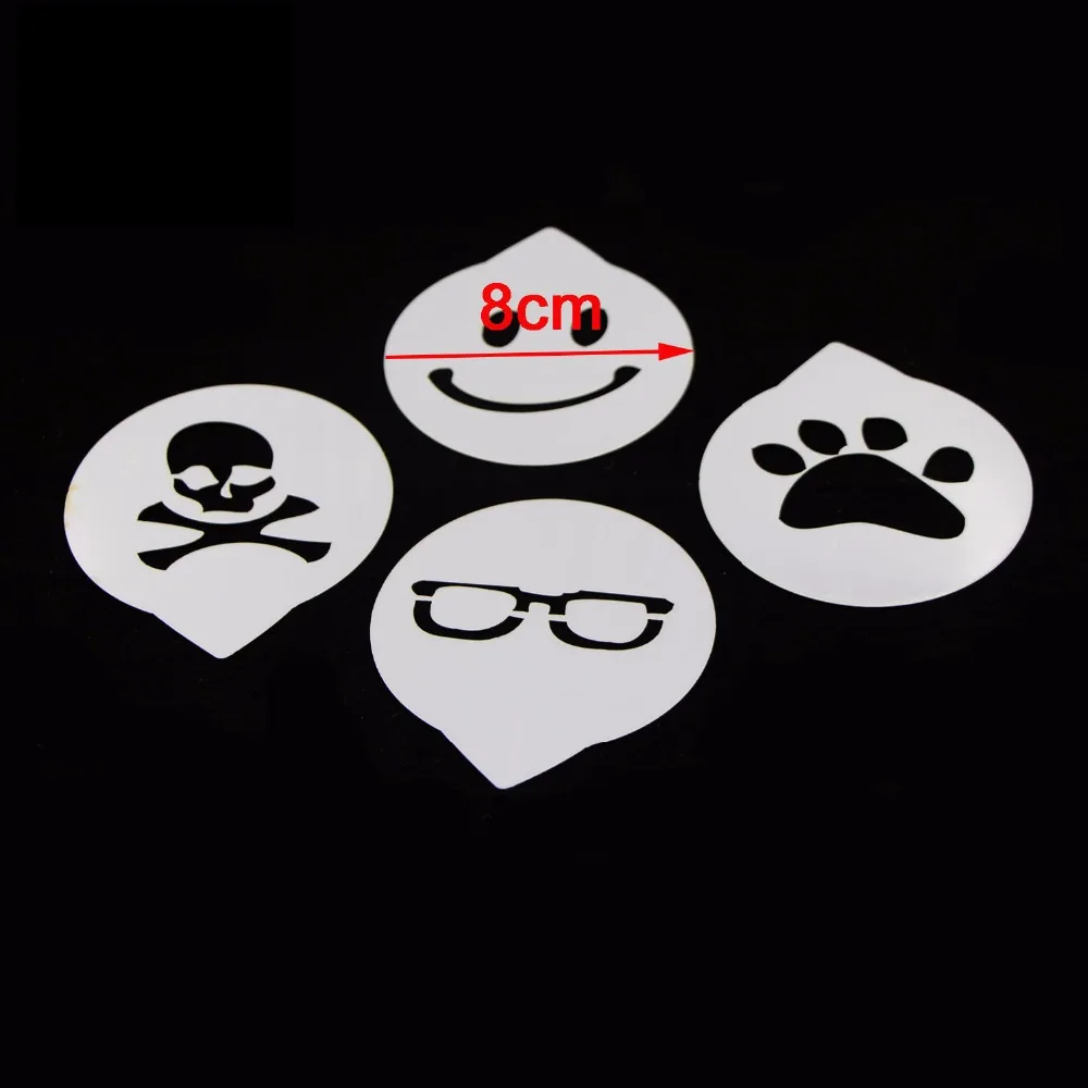 4 шт. трафарет для кофе романтическая улыбка и стекло мультяшные формы