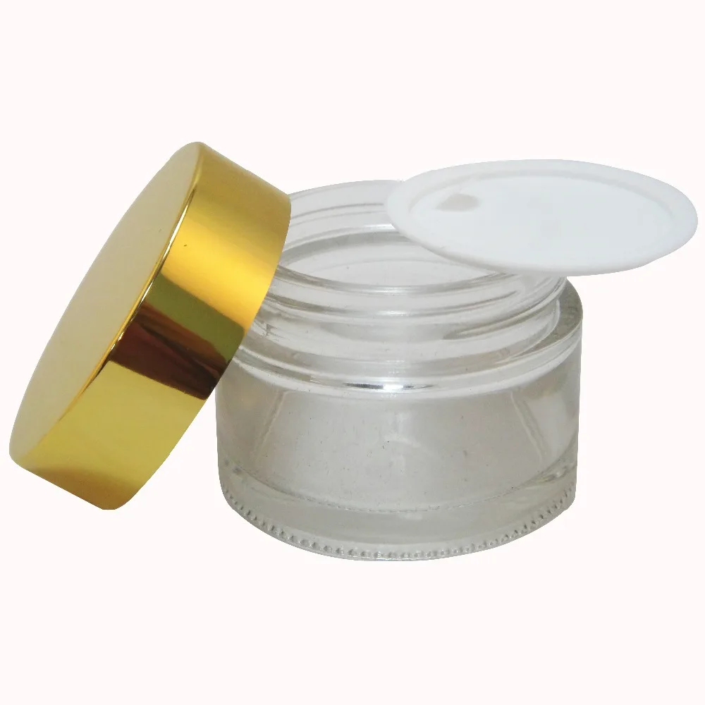 1 шт. 100 мл прозрачная стеклянная банка для макияжа крем с золотой алюминиевой