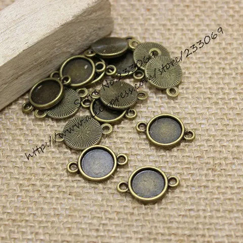 

80pcs 13*20mm (Fit 10mm ) Antique bronze Alloy Round Cabochon Settings Jewelry Connectors Jewelry Blanks Jewelry Findings