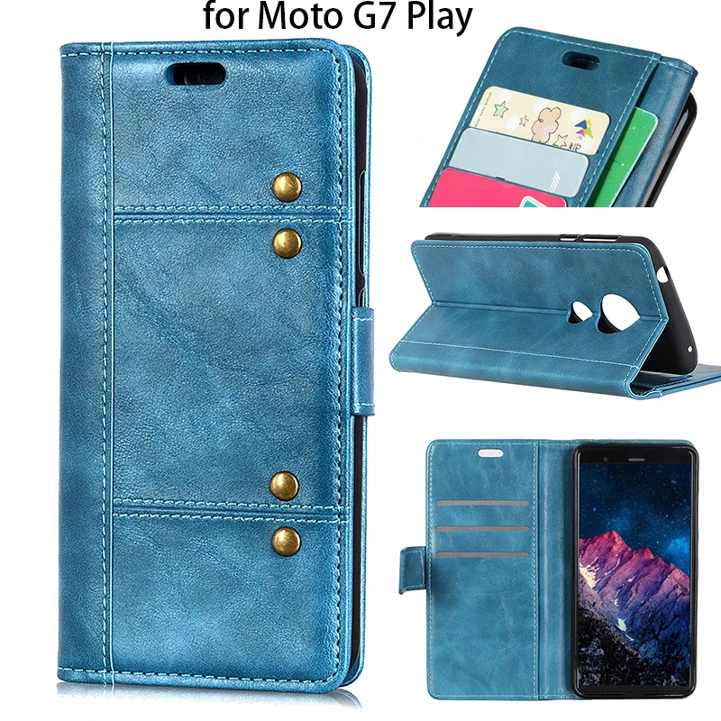 Роскошный чехол подставка для телефона Moto G7 play однотонный деловой защитный из