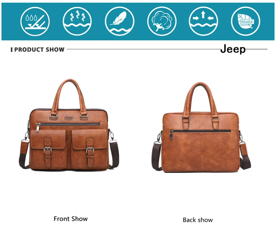 Мужской портфель для ноутбука 13,3 д. jeep buluo, комплект, оранжевый портфель и кошелек, деловая сумка на плечевом ремне, кожаная сумка для офиса, все сезоны
