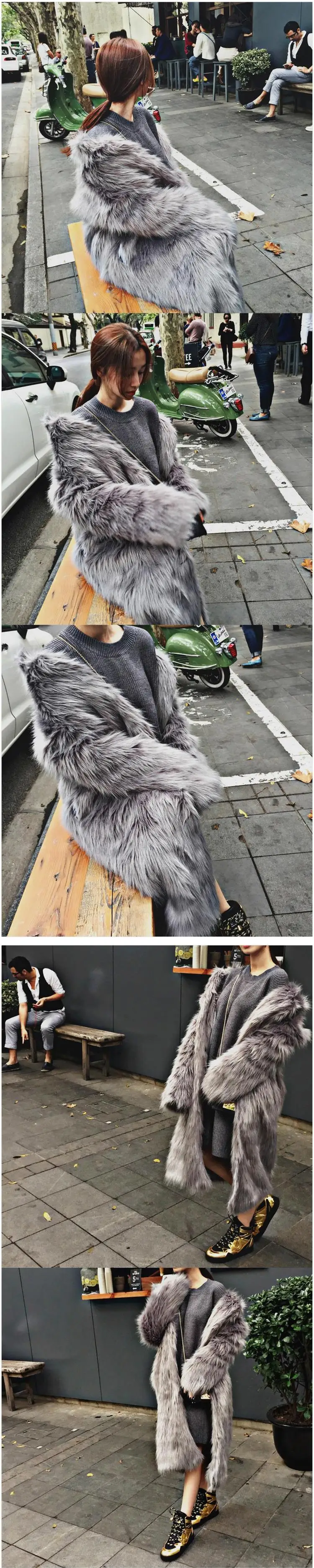 Clobee Winter Women's Faux Fur Coat Artificial Fur Overcoat Furry Jacket Femme Plus Size Warm Fake Fur Outwear Q922