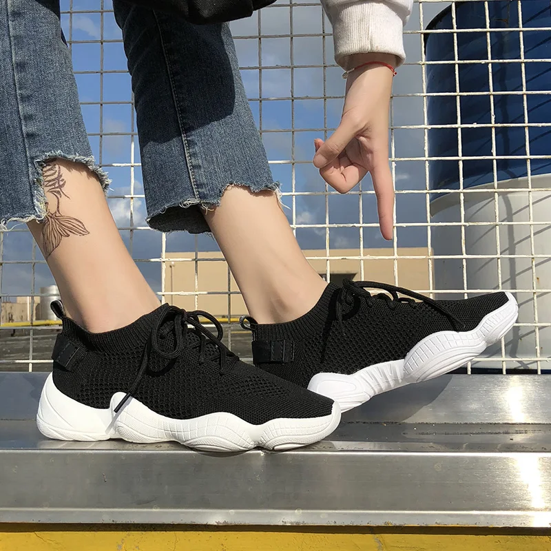 BZBFSKY/черные кроссовки женская обувь Chaussures Femme повседневная женские