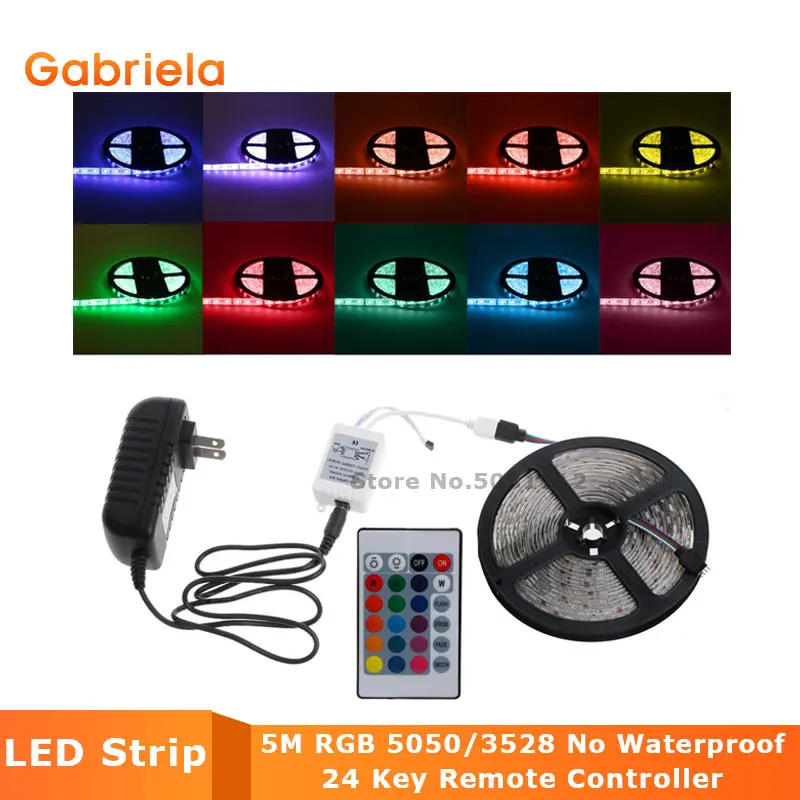 Светодиодная лента RGB LED 5050 SMD 2835 гибкая полоса 5 м 10 15 М диод DC 12 В + пульт