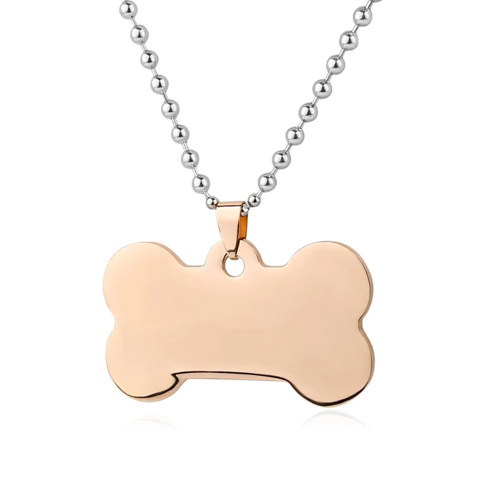 rose gold GAGAFEEL, нержавеющая сталь, Neklace, персонализированная гравировка, текст, для домашних животных, ID, бирка, идентификация, индивидуальное имя, адрес телефона - Окраска металла: rose gold