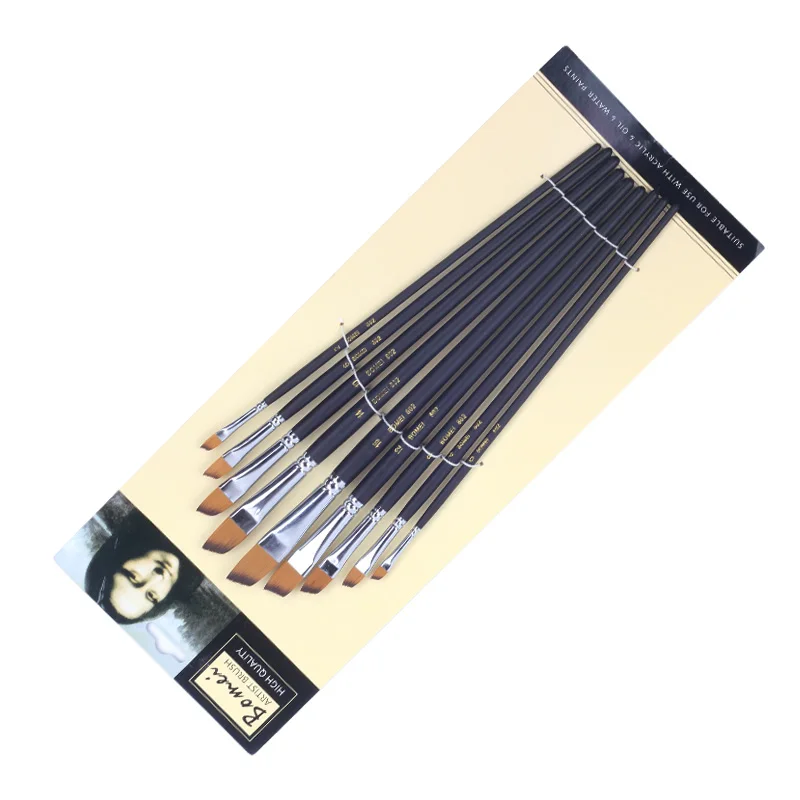 & 9 шт./компл. художественная кисть круглая остроконечная плоская косая краска