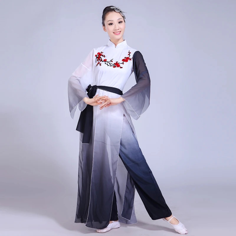 

2019 Real Hot Sale Han Clothing Ink Color Sleeves Dance Performance Classical Long-sleeved Female