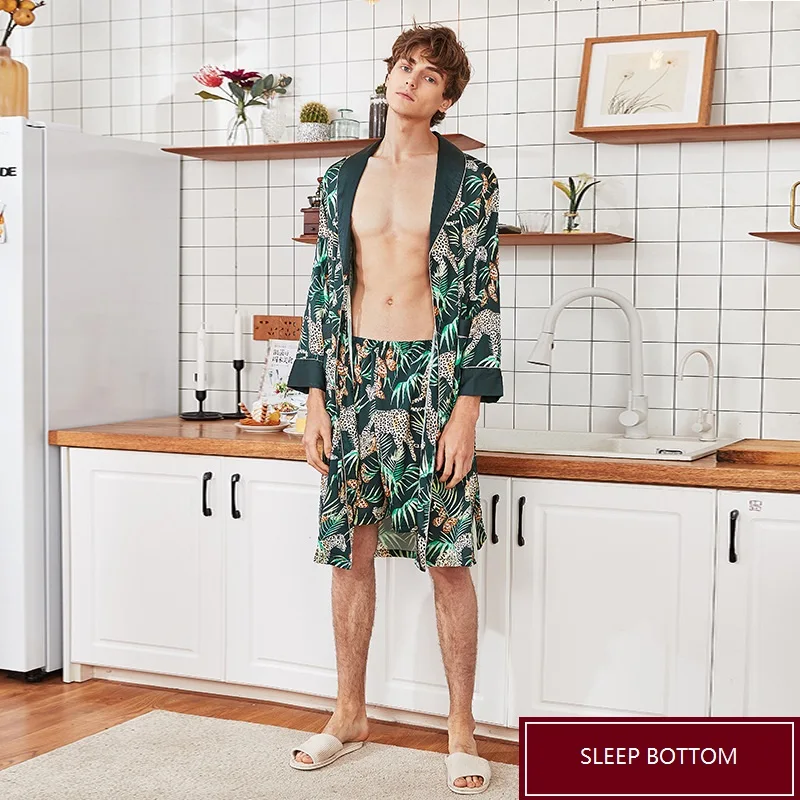 Мужские шорты для сна из искусственного шелка повседневное дышащее нижнее белье