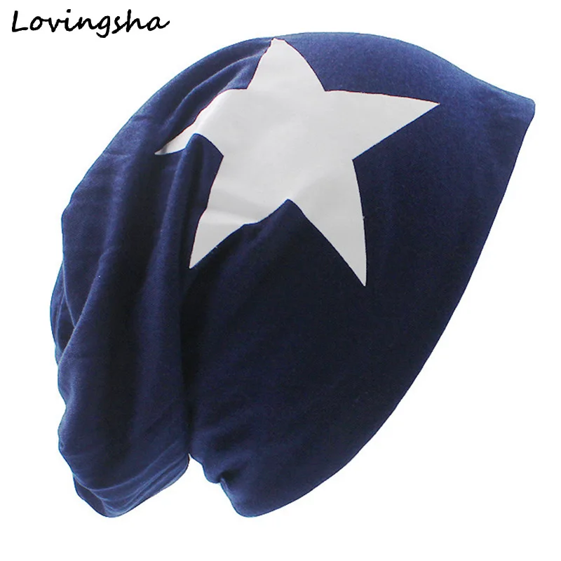 LOVINGSHA модные брендовые осенне зимние шапки для женщин большие звезды тонкие