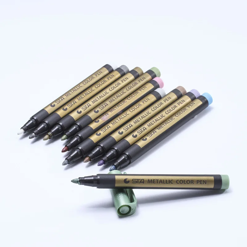 Кисть ручка 10 цветов/коробка художественные маркеры металлический маркер