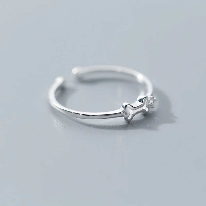 2019 100% 925 Real Sterling Silver Cute Bone Opening Ring Sizable 6 7 8 Teen Girls Kids Xmas Gift | Украшения и аксессуары